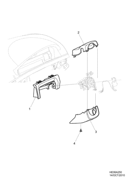 FRONT SUSPENSION-STEERING Chevrolet Lumina RHD 2010-2013 EP69-80 STEERING COLUMN & RELATED PARTS COVERS