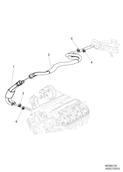 HEATING & AIR CONDITIONING Chevrolet Caprice/Lumina LHD 2010-2011 E19-69 HOSES & PIPES/HEATER V8
