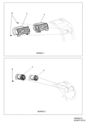 AQUECIMENTO E AR-CONDICIONADO Chevrolet Lumina RHD 2010-2013 EP69-80 A/C SYSTEM INSTRUMENT PANEL HEATER & A/C OUTLETS