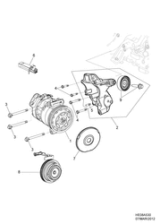 HEATING & AIR CONDITIONING Chevrolet Lumina RHD 2011-2011 E69-80 A/C COMPRESSOR AND MOUNTS V8(L77)