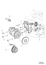 HEATING & AIR CONDITIONING Chevrolet Lumina RHD 2012-2013 E69-80 A/C COMPRESSOR AND MOUNTS V8(L77)