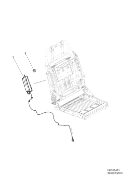 ДОПОЛНИТЕЛЬНАЯ УДЕРЖИВАЮЩАЯ СИСТЕМА Chevrolet Caprice/Lumina LHD 2010-2011 E19-69 SUPPLEMENTAL RESTRAINT SYSTEM SEAT MODULE