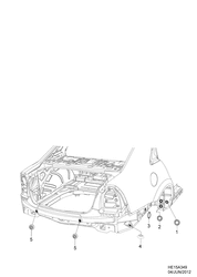 ИЗОЛЯТОРЫ И ВТУЛКИ Chevrolet Caprice/Lumina LHD 2007-2009 E19 INSULATION AND GROMMETS REAR END PANEL PLUG