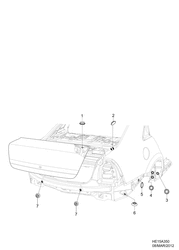 AISLADORES & AROS DE REFUERZO Chevrolet Caprice/Lumina LHD 2010-2013 E19 INSULATION AND GROMMETS REAR END PANEL PLUG