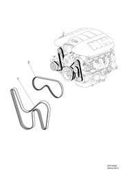 ОХЛАЖДЕНИЕ И МАСЛЯННАЯ СИСТЕМА Chevrolet Caprice LHD 2014-2015 EK,EP19 DRIVE BELT V8(L77)