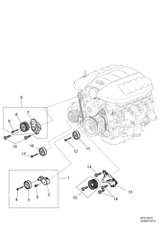 ENFRIAMIENTO & ACEITADO Chevrolet Caprice LHD 2014-2015 EK,EP19 TENSIONER/DRIVE BELT & IDLER PULLEYS-V8(L77)