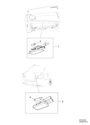 ELÉTRICO Chevrolet Caprice LHD 2014-2015 EK,EP19 ELECTRICAL  - REAR COMPARTMENT LAMPS