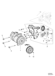 AQUECIMENTO E AR-CONDICIONADO Chevrolet Caprice LHD 2014-2015 EK,EP19 A/C COMPRESSOR AND MOUNTS V8(L77)