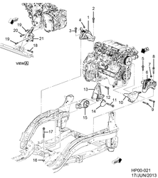 4-ЦИЛИНДРОВЫЙ ДВИГАТЕЛЬ Chevrolet Cruze Wagon - LAAM 2014-2017 PS,PT,PU35 ENGINE & TRANSMISSION MOUNTING (LUJ/1.4-8, AUTOMATIC MH8)
