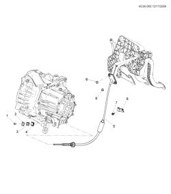 4-CYLINDER ENGINE Chevrolet Spark - LAAM 2011-2012 CS,CT,CU48 CLUTCH CABLE & LINKAGE (MANUAL MFM)
