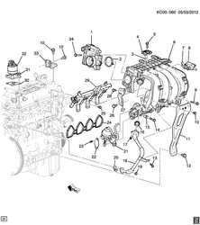 4-CYLINDER ENGINE Chevrolet Spark - Europe 2013-2015 CP,CQ,CR48 ENGINE ASM-1.2L L4 PART 5 INTAKE MANIFOLD & FUEL RELATED PARTS (LKY/1.2N, EMISSIONS NT3,NT4)