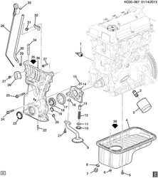 4-CYLINDER ENGINE Chevrolet Spark - LAAM 2014-2014 CS,CT,CU48 ENGINE ASM-1.0L L4 PART 4 OIL PUMP, PAN, & RELATED PARTS (LMT/1.0-1)(1ST DES)