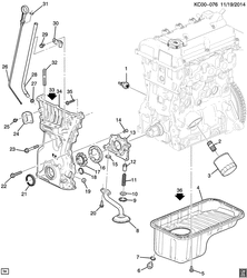 4-CYLINDER ENGINE Chevrolet Spark - LAAM 2014-2014 CS,CT,CU48 ENGINE ASM-1.0L L4 PART 4 OIL PUMP, PAN, & RELATED PARTS (LMT/1.0-1)(2ND DES)
