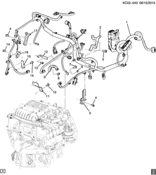 CHASSIS WIRING-LAMPS Chevrolet Spark - Europe 2013-2015 CP,CQ,CR48 WIRING HARNESS/ENGINE (LMU/1.2D)