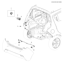 ЭЛЕКТРОПРОВОДКА ШАССИ - ЛАМПЫ Chevrolet Spark - Europe 2010-2015 CQ,CR48 SENSOR SYSTEM/REAR OBJECT