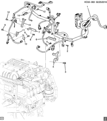 ЭЛЕКТРОПРОВОДКА ШАССИ - ЛАМПЫ Chevrolet Spark - Europe 2013-2017 CP,CQ,CR48 WIRING HARNESS/ENGINE (LKY/1.2N)