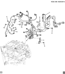 FIAÇÃO CHASSI-LÂMPADAS Chevrolet Spark - Europe 2013-2015 CP,CQ48 WIRING HARNESS/ENGINE (LMT/1.0-1)