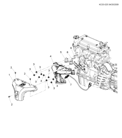 MOTEUR 4 CYLINDRES Chevrolet Spark - Europe 2013-2015 CP,CQ48 ENGINE ASM-1.0L L4 PART 7 EXHAUST MANIFOLD & RELATED PARTS (LMT/1.0-1)