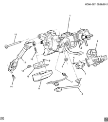FRONT SUSPENSION-STEERING Chevrolet Spark - Europe 2016-2017 CP,CQ,CR48 STEERING COLUMN (ELECTRIC ASSIST NJ1)