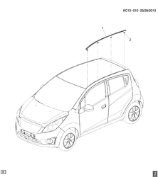 BODY MOLDINGS-SHEET METAL-REAR COMPARTMENT HARDWARE-ROOF HARDWARE Chevrolet Spark - LAAM 2011-2017 CS,CT,CU48 MOLDINGS/BODY UPPER