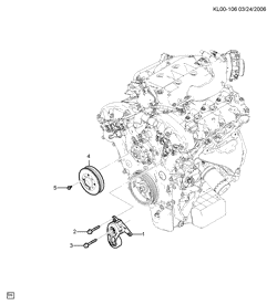 4-CYLINDER ENGINE Chevrolet Captiva (C100) 2007-2009 L26 ENGINE ASM-3.2L V6 PART 8 BELT TENSIONER & IDLER PULLEY(LU1/3.2G)