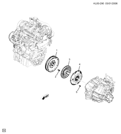 4-CYLINDER ENGINE Chevrolet Captiva (C100) 2007-2009 L26 CLUTCH (LLW/2.0R,LMN/2.0U)(MFN,MFU)