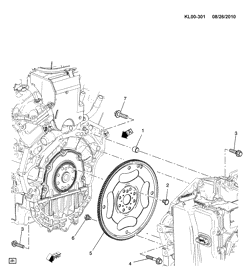 6-ЦИЛИНДРОВЫЙ ДВИГАТЕЛЬ Chevrolet Captiva 2011-2011 LX,LZ26 ENGINE TO TRANSMISSION MOUNTING (LF1/3.0C)