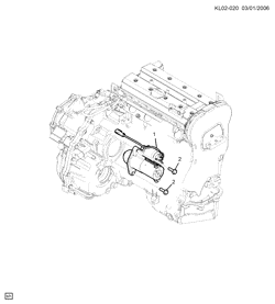 CHASSIS WIRING-LAMPS Chevrolet Captiva 2010-2010 L26 STARTER MOTOR MOUNTING (LD9/2.4F)