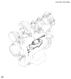 ЭЛЕКТРОПРОВОДКА ШАССИ - ЛАМПЫ Chevrolet Captiva (C100) 2007-2009 L26 STARTER MOTOR MOUNTING (LU1/3.2G)