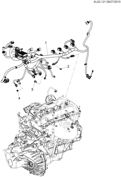 ЭЛЕКТРОПРОВОДКА ШАССИ - ЛАМПЫ Chevrolet Captiva 2013-2015 LR,LU,LV,LX26 WIRING HARNESS/ENGINE (LE9/2.4U)