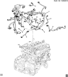 ЭЛЕКТРОПРОВОДКА ШАССИ - ЛАМПЫ Chevrolet Captiva 2011-2011 LR,LU,LX,LZ26 WIRING HARNESS/ENGINE (LNQ/2.2-6)