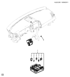 CHASSIS WIRING-LAMPS Chevrolet Captiva 2011-2017 L26 RELAYS/INSTRUMENT COMPARTMENT