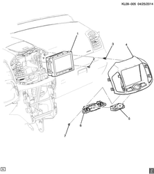 КРЕПЛЕНИЕ КУЗОВА-КОНДИЦИОНЕР-КОМБИНАЦИЯ ПРИБОРОВ Chevrolet Captiva 2014-2015 LX,LZ26 DISPLAY/DRIVER INFORMATION (NAVIGATION UCR)
