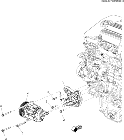 КРЕПЛЕНИЕ КУЗОВА-КОНДИЦИОНЕР-КОМБИНАЦИЯ ПРИБОРОВ Chevrolet Captiva 2011-2011 LR,LU,LX,LZ26 A/C COMPRESSOR MOUNTING (LNQ/2.2-6)