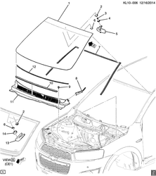 PARE-BRISE - ESSUI-GLACE - RÉTROVISEURS - TABLEAU DE BOR - CONSOLE - PORTES Chevrolet Captiva 2011-2017 L26 WINDSHIELD TRIM & HARDWARE (MIRROR D31)