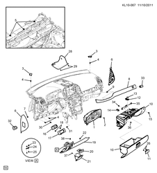 PARE-BRISE - ESSUI-GLACE - RÉTROVISEURS - TABLEAU DE BOR - CONSOLE - PORTES Chevrolet Captiva 2011-2015 L26 INSTRUMENT PANEL PART 2