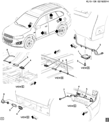 PARE-BRISE - ESSUI-GLACE - RÉTROVISEURS - TABLEAU DE BOR - CONSOLE - PORTES Chevrolet Captiva 2013-2017 LR,LU,LX,LZ26 ENTRY SYSTEM/KEYLESS REMOTE ANTENNAS (EXTENDED RANGE ATH)