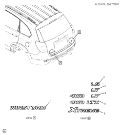 BODY MOLDINGS-SHEET METAL-REAR COMPARTMENT HARDWARE-ROOF HARDWARE Chevrolet Captiva (C100) 2007-2009 L26 ORNAMENTATION/BODY (BMG)