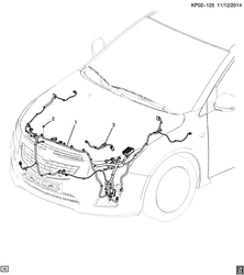 ЭЛЕКТРОПРОВОДКА ШАССИ - ЛАМПЫ Chevrolet Cruze Hatchback - Europe 2015-2017 PP,PQ,PR68 WIRING HARNESS/FRONT LAMPS (EXC MARKETING MBR)