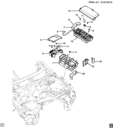 ЭЛЕКТРОПРОВОДКА ШАССИ - ЛАМПЫ Chevrolet Cruze Notchback - LAAM 2013-2017 PS,PT,PU69 RELAYS/ENGINE COMPARTMENT