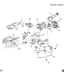 FRONT SUSPENSION-STEERING Chevrolet Cruze Notchback - Europe 2010-2010 PP,PQ,PR69 STEERING COLUMN PART 2 COVER & SWITCH