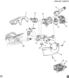 FRONT SUSPENSION-STEERING Chevrolet Orlando - LAAM 2011-2017 PT,PU75 STEERING COLUMN PART 2 COVER & SWITCH