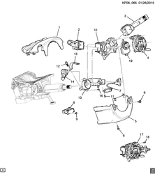 FRONT SUSPENSION-STEERING Chevrolet Cruze Notchback - LAAM 2011-2017 PS,PT,PU69 STEERING COLUMN PART 2 COVER & SWITCH