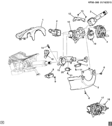 FRONT SUSPENSION-STEERING Chevrolet Cruze Hatchback - LAAM 2012-2017 PS,PT,PU68 STEERING COLUMN PART 2 COVER & SWITCH