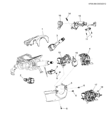 FRONT SUSPENSION-STEERING Chevrolet Cruze Wagon - Europe 2013-2014 PP,PQ,PR35 STEERING COLUMN PART 2 COVER & SWITCH