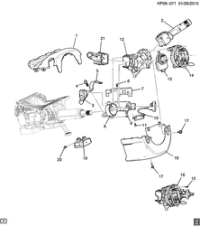 FRONT SUSPENSION-STEERING Chevrolet Cruze Wagon - Europe 2015-2017 PP,PQ,PR35 STEERING COLUMN PART 2 COVER & SWITCH