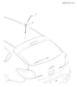 MONTAJE CARROCERÍA-AIRE ACONDICIONADO-CUADRO INSTRUMENTOS Chevrolet Cruze Hatchback - LAAM 2012-2017 PS,PT,PU68 ANTENA TECHO (U91)