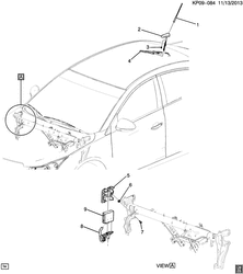 BODY MOUNTING-AIR CONDITIONING-INSTRUMENT CLUSTER Chevrolet Cruze Wagon - Europe 2014-2015 PP,PQ,PR35 ANTENNA/AUDIO (LHD, DIGITAL U4D)