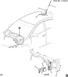 FIXAÇÃO CARROCERIA-AR-CONDICIONADO-PAINEL DE INSTRUMENTOS Chevrolet Cruze Notchback - Europe 2014-2015 PP,PQ,PR69 ANTENNA/AUDIO (RHD, DIGITAL UD4)