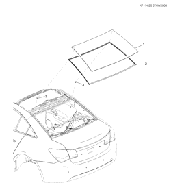 VIDRO TRASEIRO Chevrolet Cruze Notchback - LAAM 2010-2017 PS,PT,PU69 REAR WINDOW